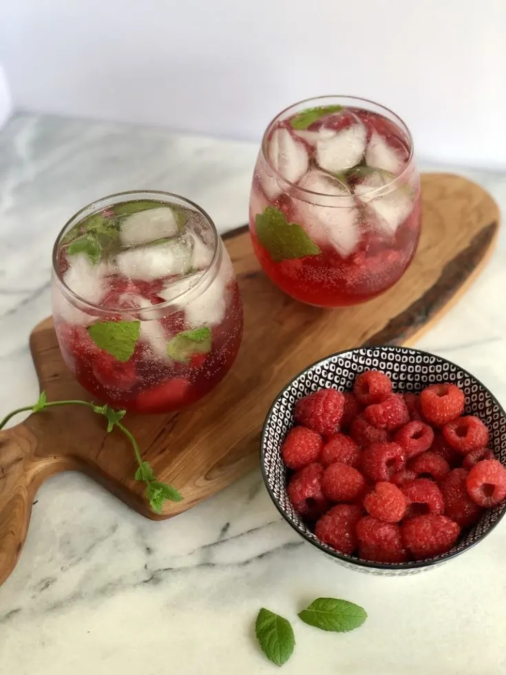 raspberry mint cooler